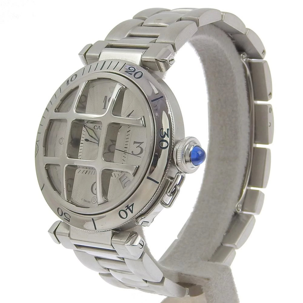 Pre-Owned stainless steel automatic winding white dial men's watch O386884