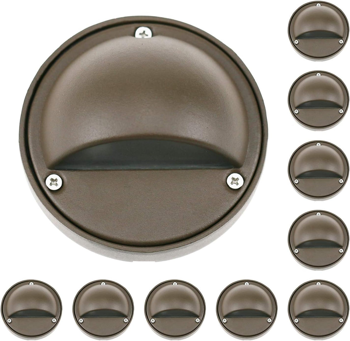 2W Low Voltage LED Deck Lights 3000K Aluminum Pack of 10 W11840