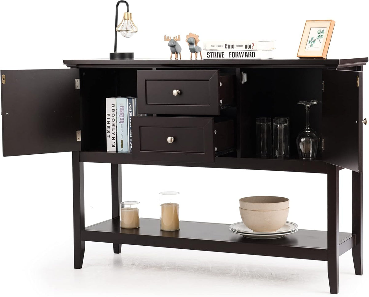 Grey Buffet Cabinet with Storage Y3602