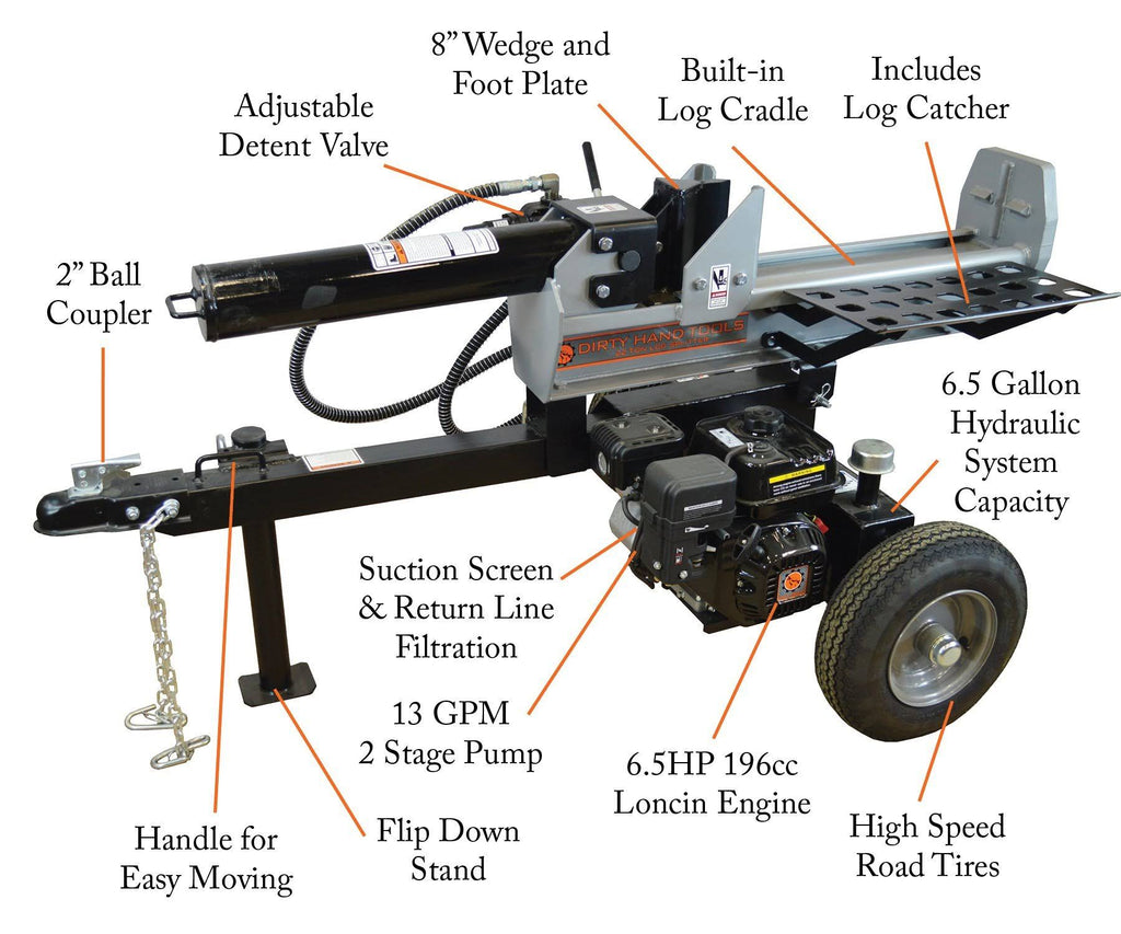 22 Ton Half-Beam Horizontal/Vertical Log Splitter E89771