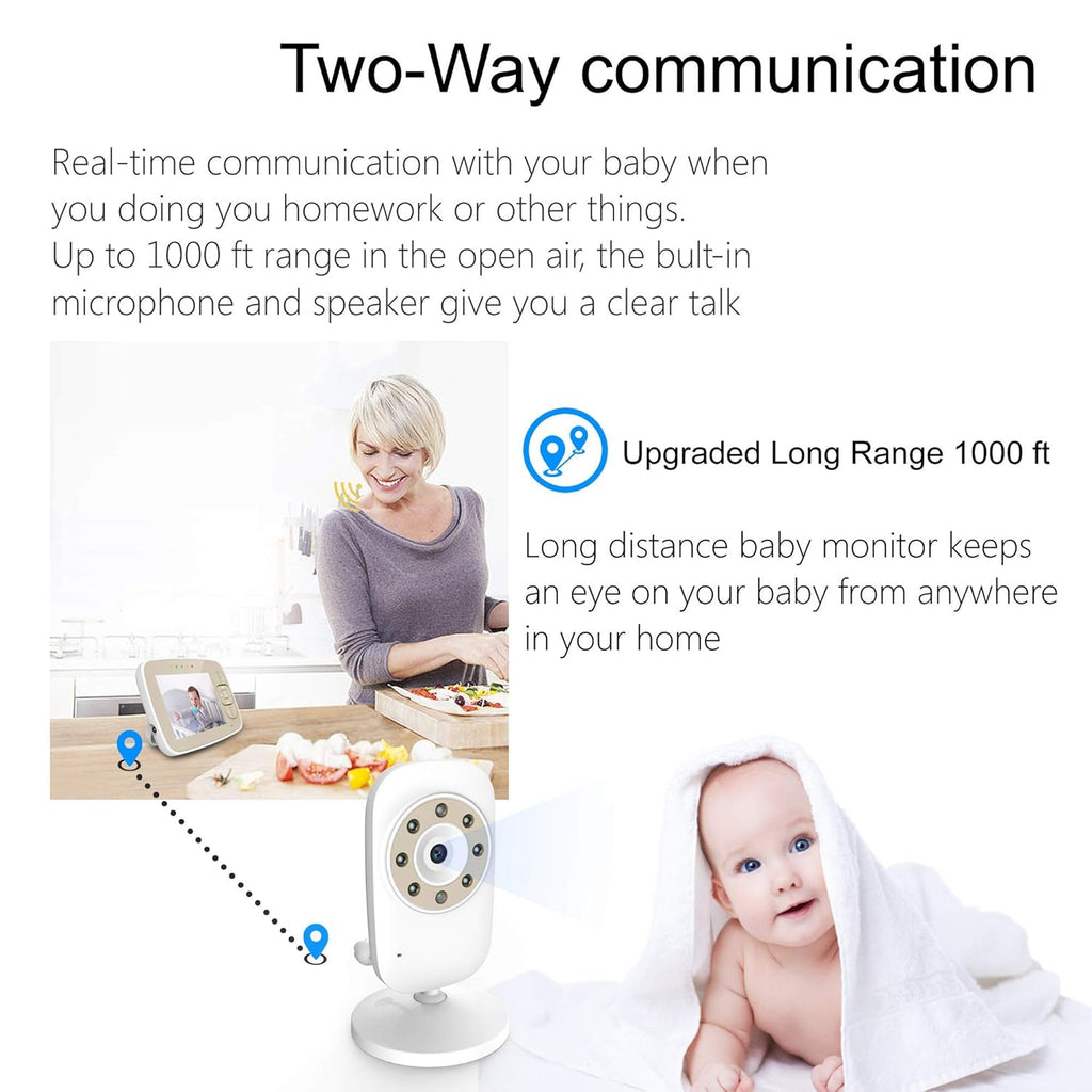 3.2 Video Baby Monitor with Camera, Two-Way Audio, Night Vision L2025