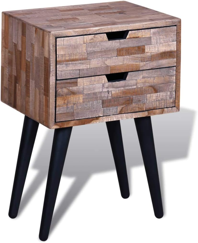 Side Cabinet with 2 Drawers Reclaimed Teak Wood F465883
