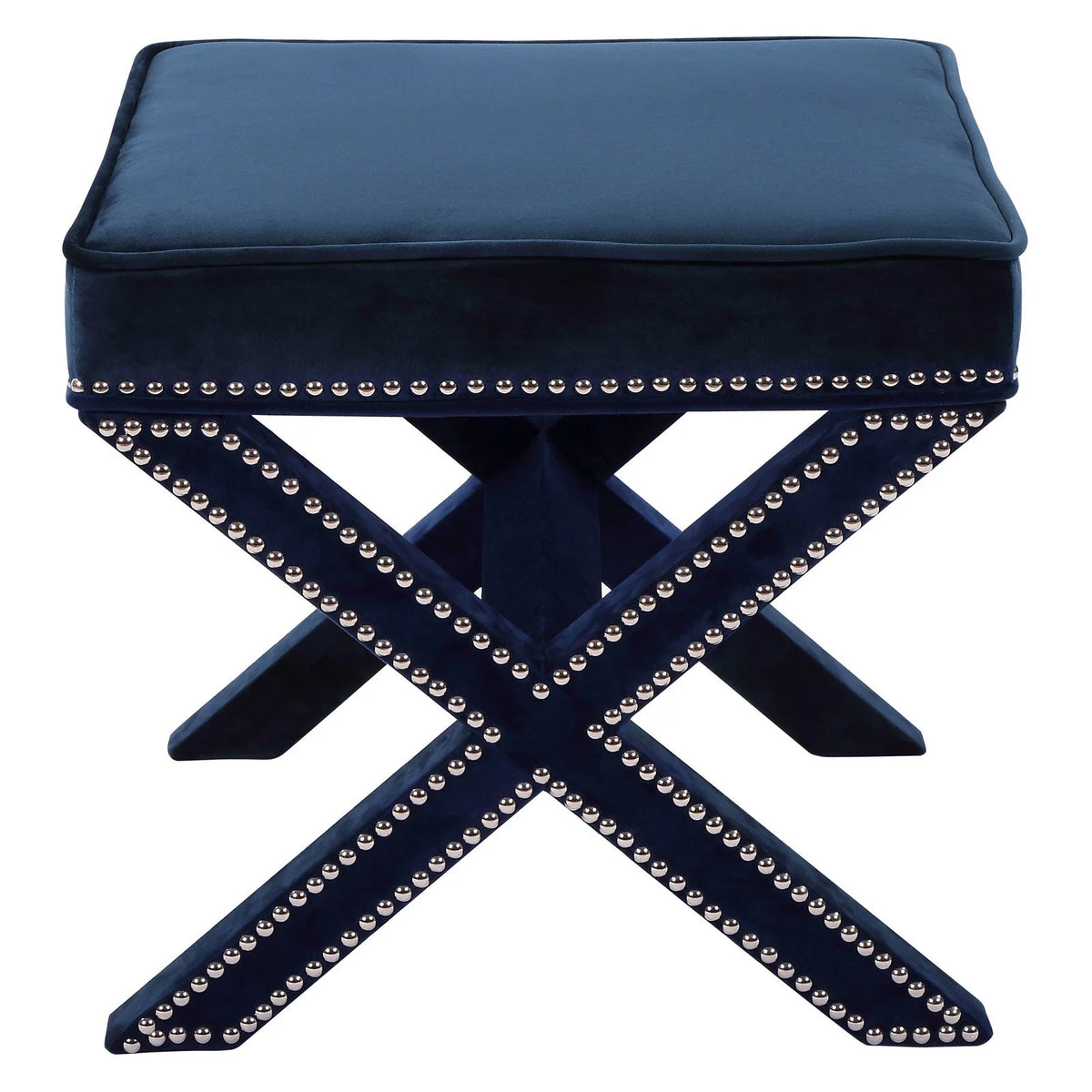 Navy Velvet Ottoman/Bench Z6097
