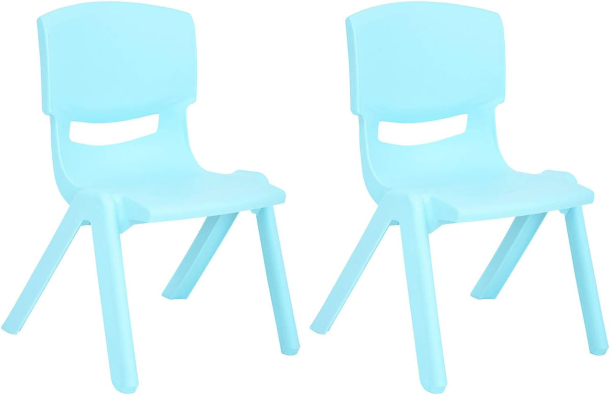 Yellow Stackable Plastic Kids Learning Chairs, 2-Pack D790