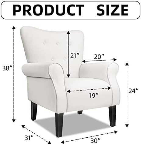 Beige Fabric High Backrest Accent Chair U71071