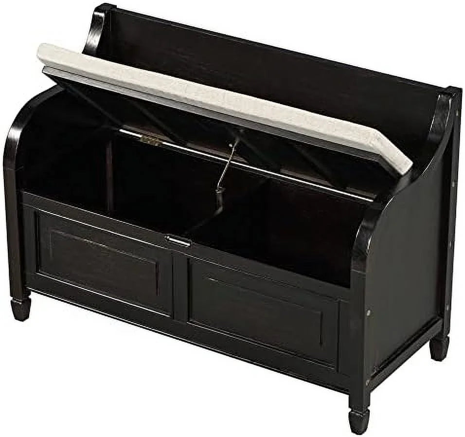 Brown Cushion Shoe Bench with 2 Doors Cabinet S266253