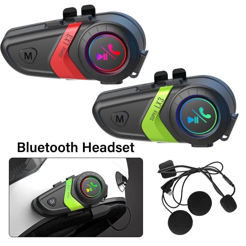 Red Wireless Bluetooth Motorcycle Helmet Headset Speaker G44790