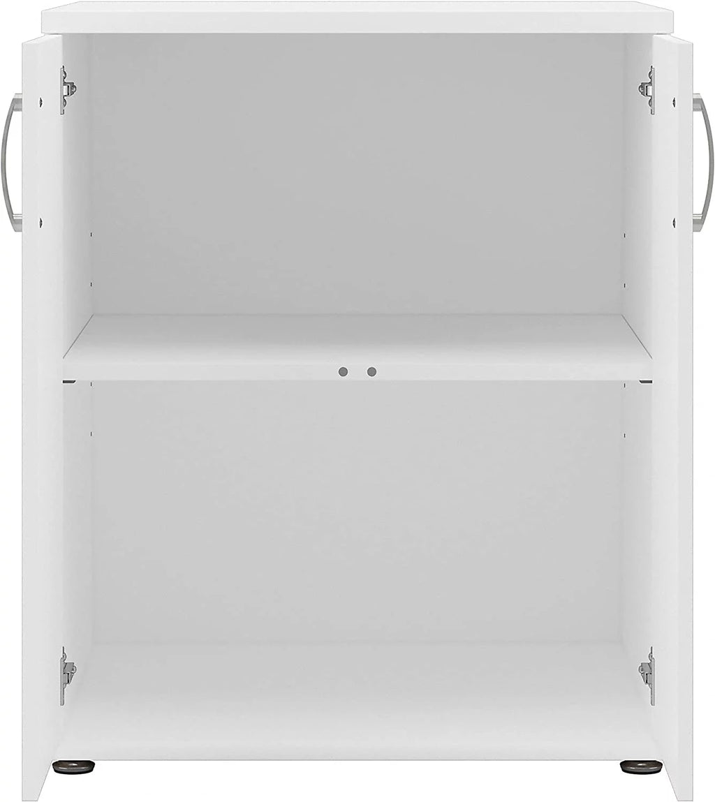 White Laundry Room Storage Cabinet with Doors and Shelves V109104