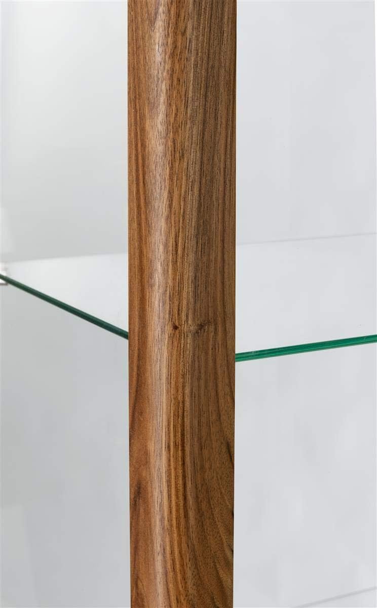Full Glass Narrow Curio Cabinet with Locking Doors Walnut K6686