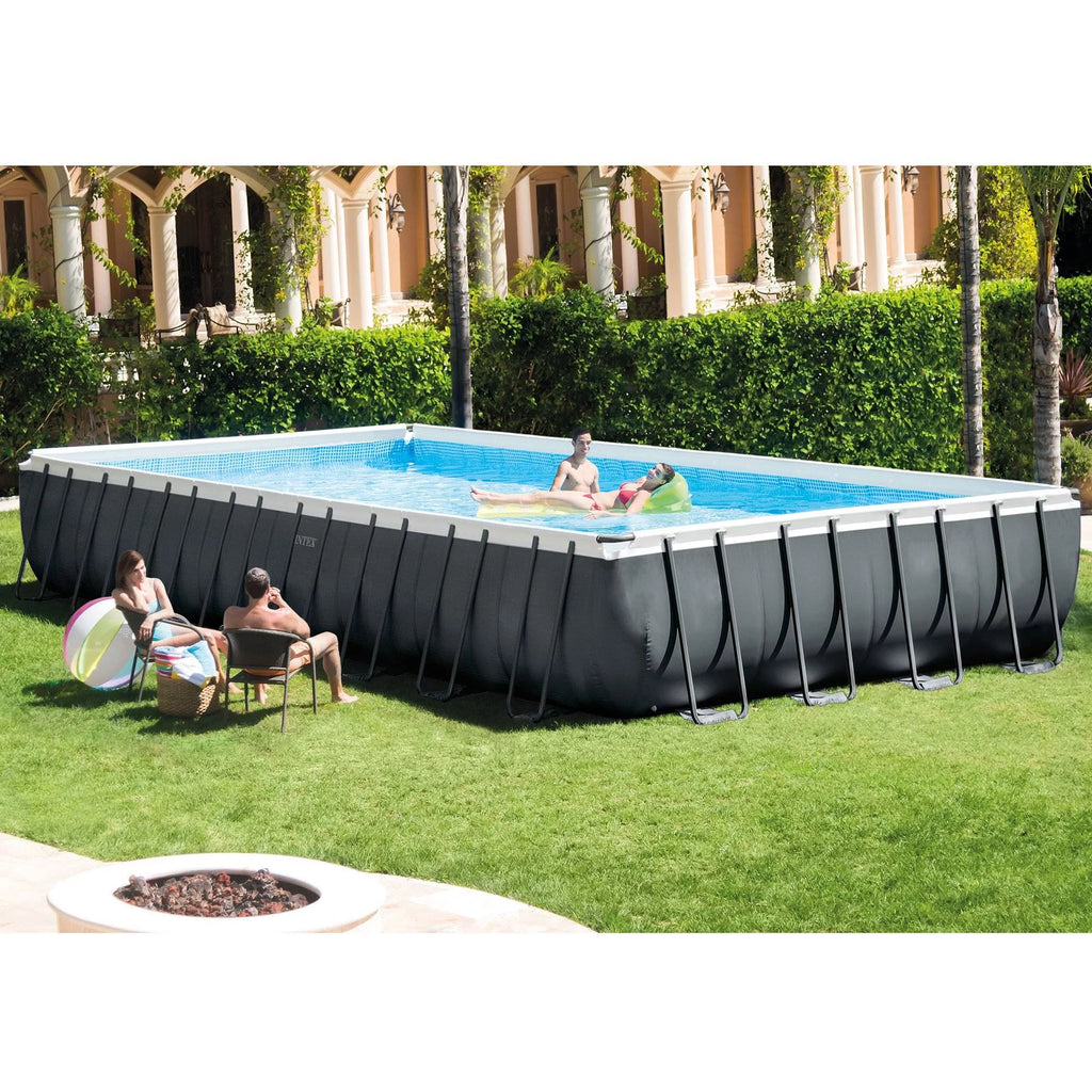24' x 12' x 52 Rectangular Frame Swimming Pool Set with Pump A985805