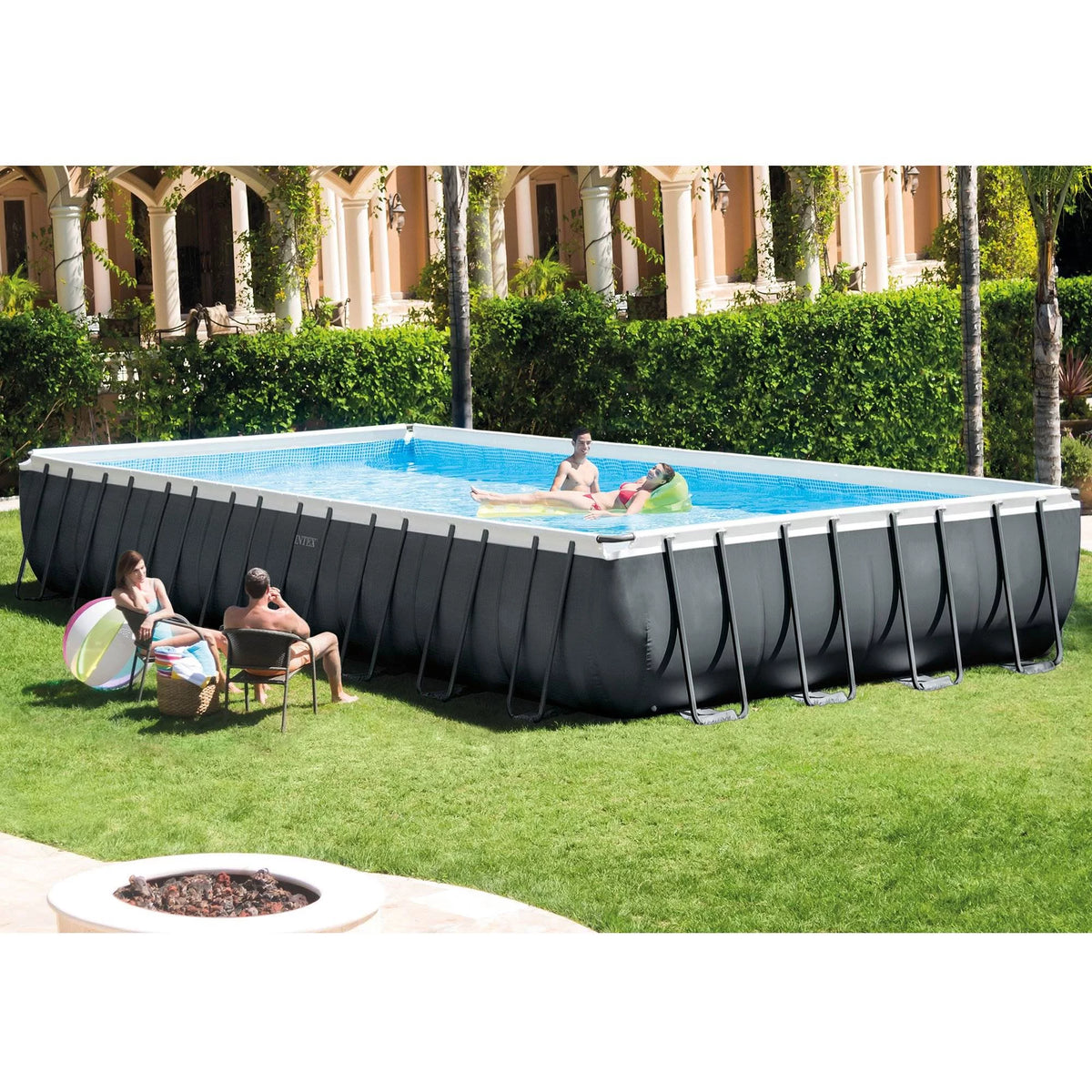 24' x 12' x 52 Rectangular Frame Swimming Pool Set with Pump A985805