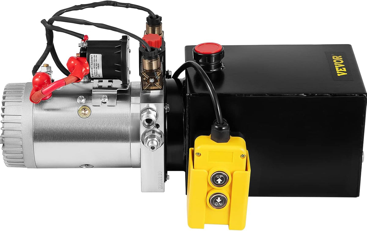 Hydraulic Power Unit 8 Quart Double Acting 12V DC Metal Oil Reservoir T95065