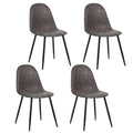 Gray Faux Leather Upholstered Side Chair N7500