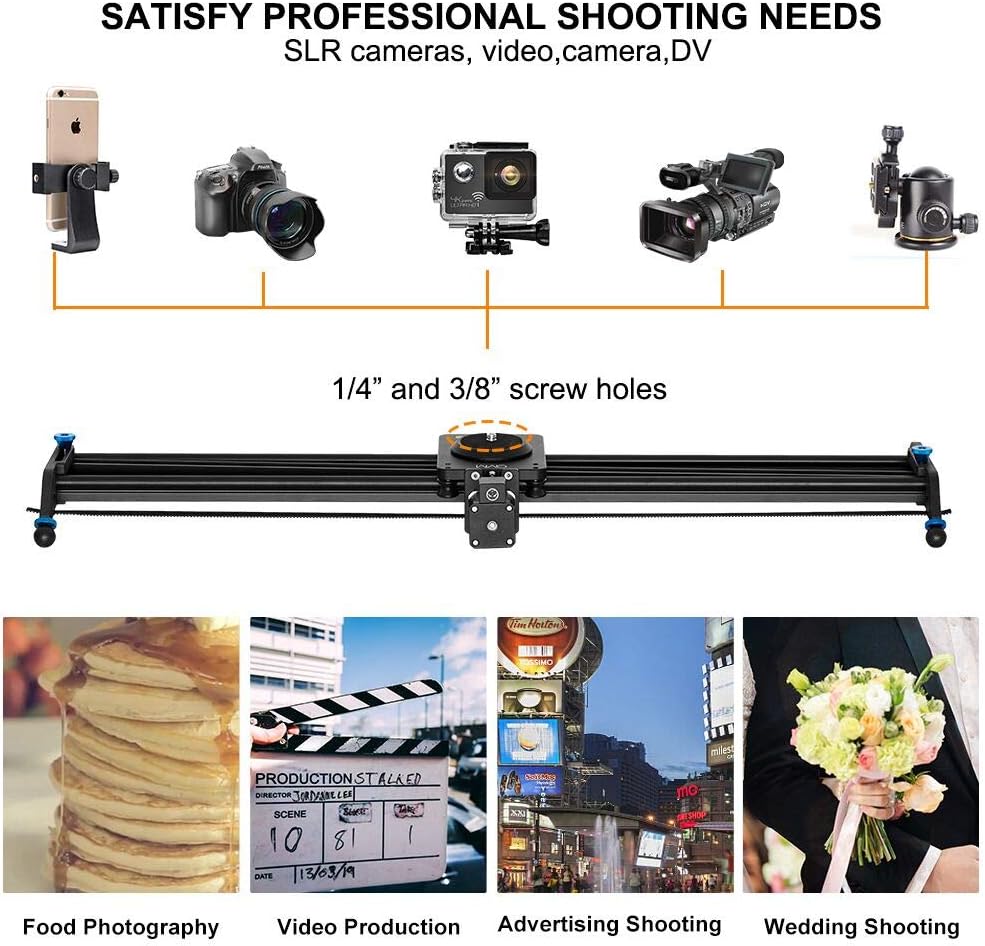 Motorized Camera Slider, 31 Aluminum Alloy Track Dolly Rail G48400