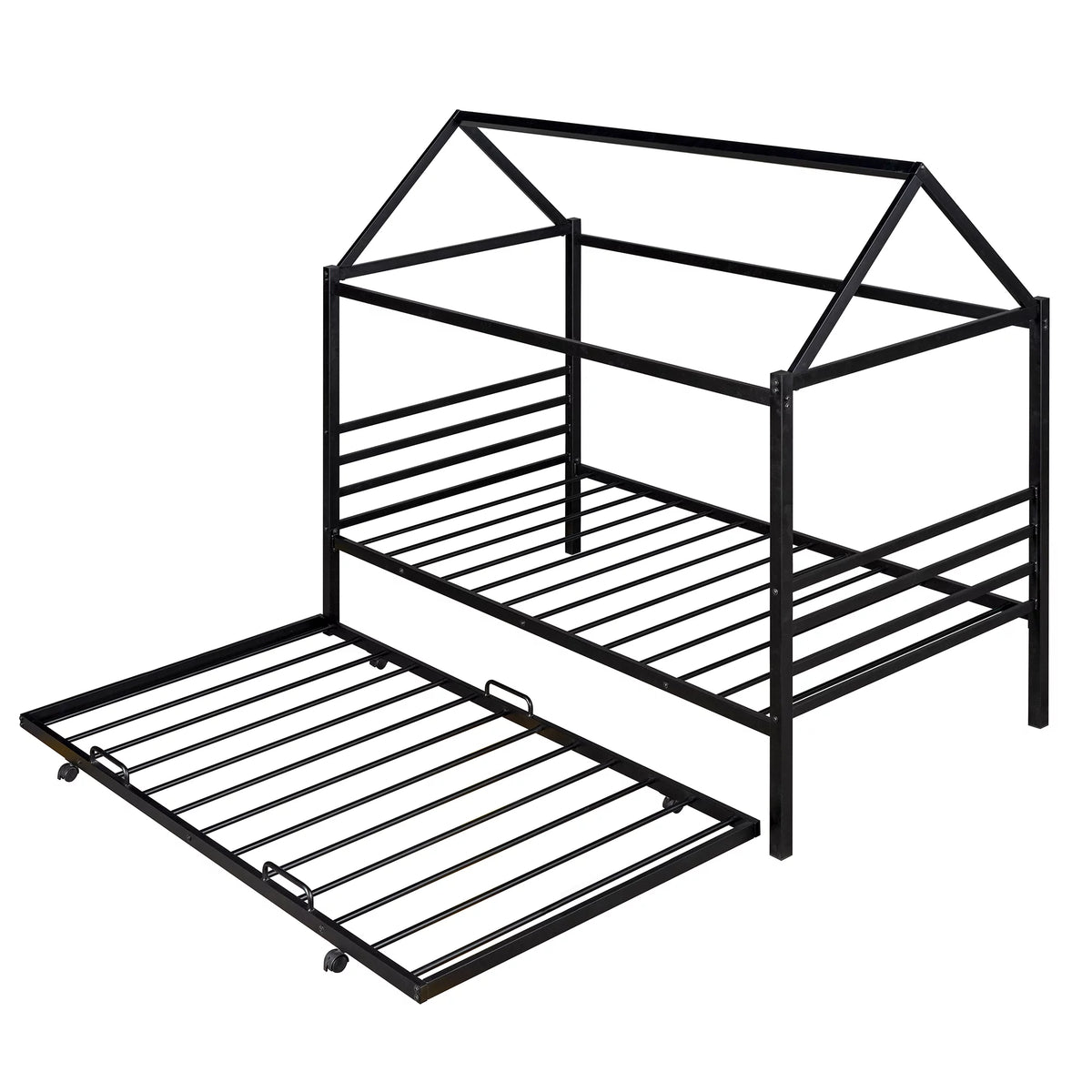 Twin Metal Platform Bed with Trundle C534003