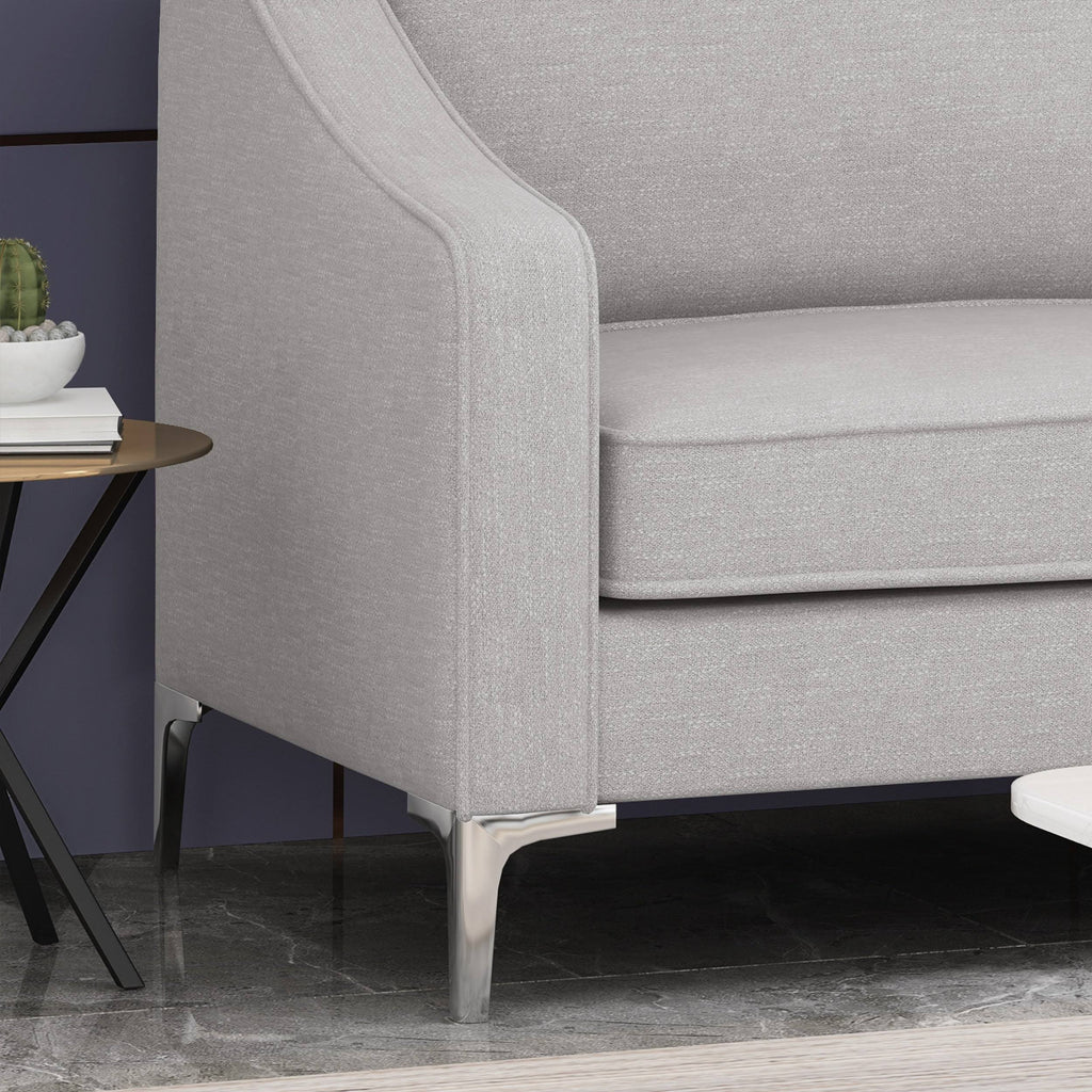 Dark Granite Silver Gray Polyester 3 Seater Sofa G847