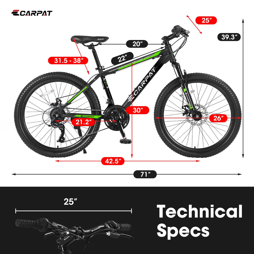 26 Inch Mountain Bike with Mechanical Disc Brakes Y557
