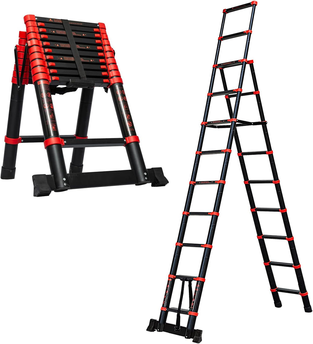 Telescopic Ladder 9+11 Aluminum A-Frame Extension Ladder R86239