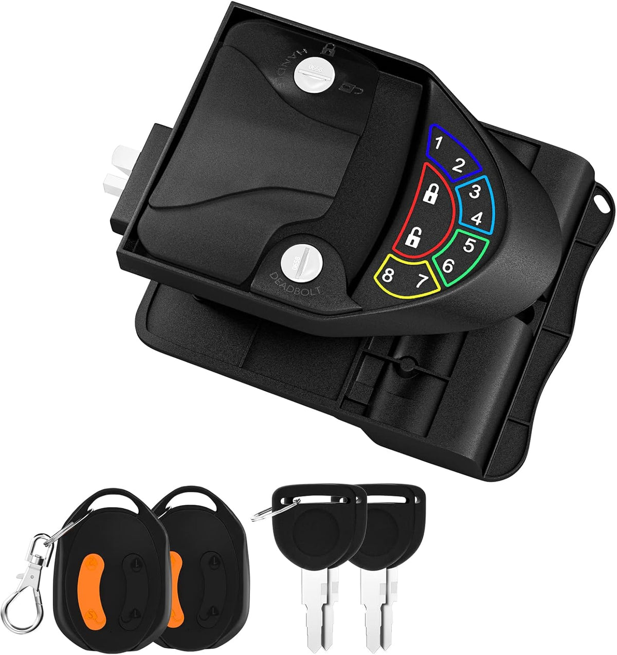 Metal RV Lock Keyless Entry with Deadbolt, Backlit Keypad, Wireless Fobs, Keys and Gasket O3172