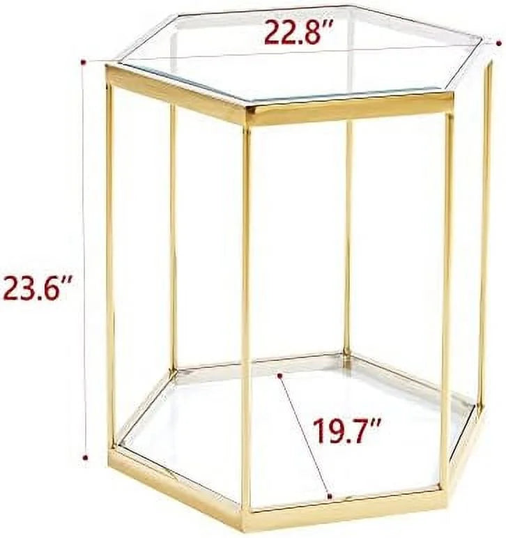 Round Clear Glass End Table with Chrome Legs S87106