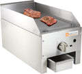 13” Commercial Countertop Manual Griddle, Stainless Steel Heavy-Duty 1 Burner Natural Gas Flat Top Griddle Q92876