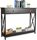 Narrow Wood Entryway Sofa Table with One Large Drawer Q76137