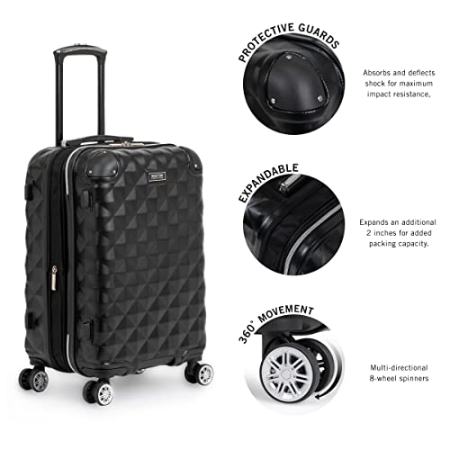 Black 20-Inch Hardside Expandable Spinner Luggage P63217