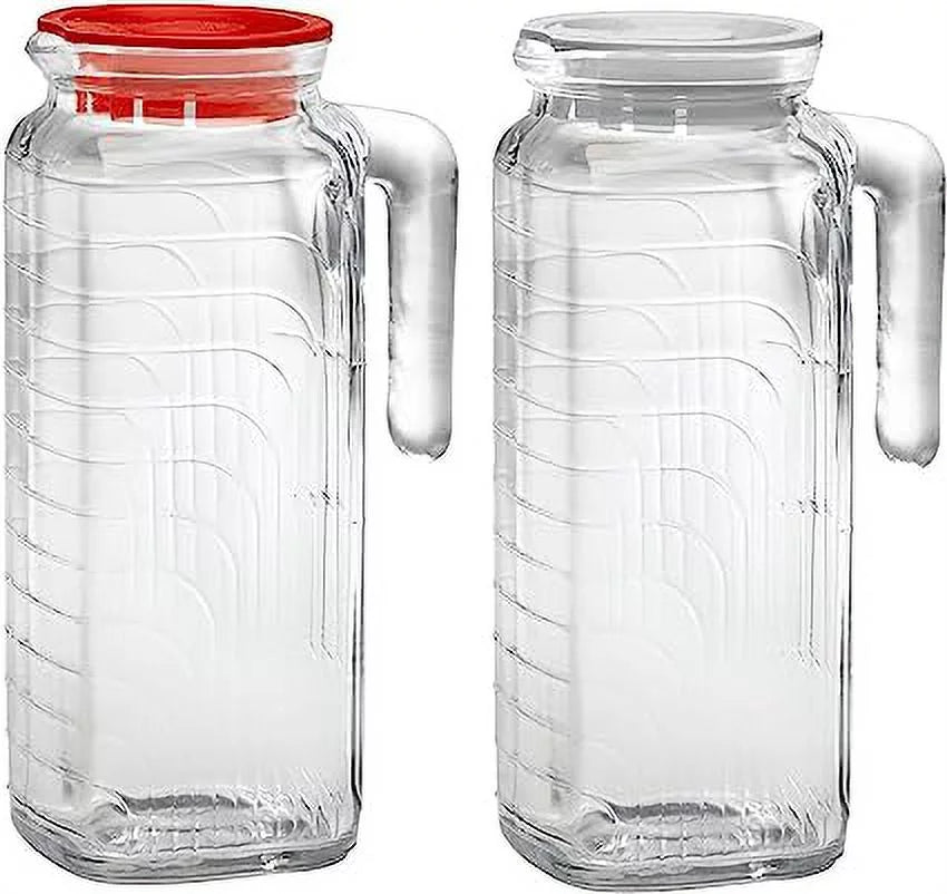 Glass Jug with Red Lid, 41-Ounce X1018