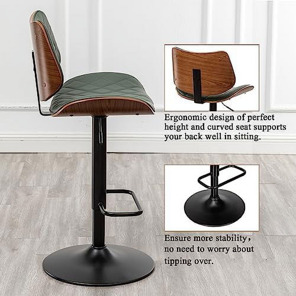 Beige Leather Swivel Stools Set of 2 Z492703