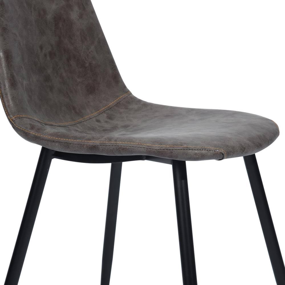 Gray Faux Leather Upholstered Side Chair N7500