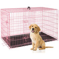 24,30,36,42,48 Inch Folding Metal Wire Dog Crate with Double-Door X29595