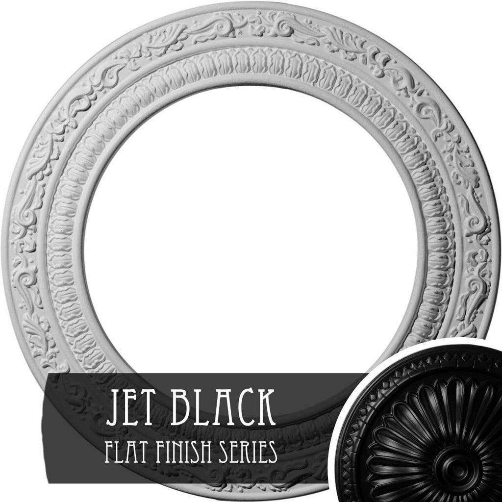 Hand-Painted Jet Black Ceiling Medallion T507