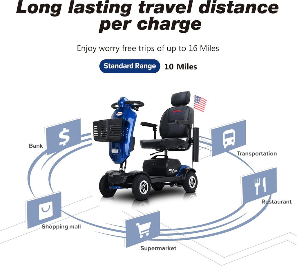 4 Wheel Folding Mobility Scooter 300lbs Max Weight X49805