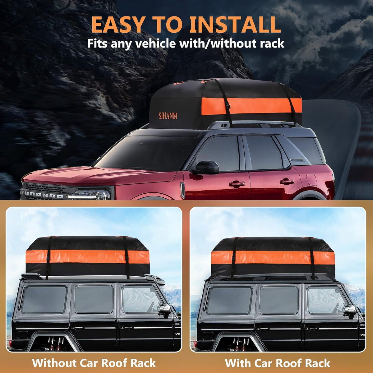 20 Cubic Feet Waterproof Rooftop Cargo Carrier T314088