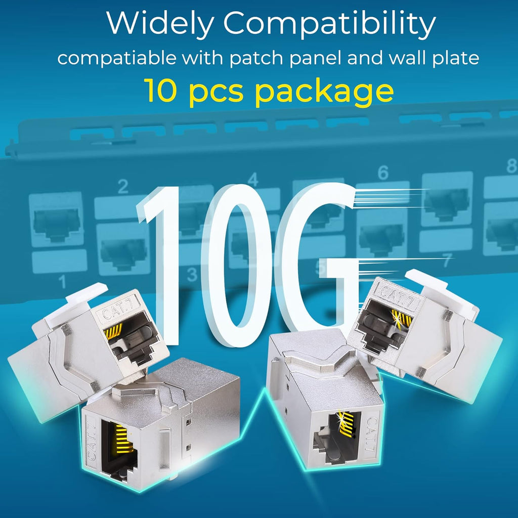 Cat7 Shielded RJ45 Keystone Jack 10 PCS Y4765