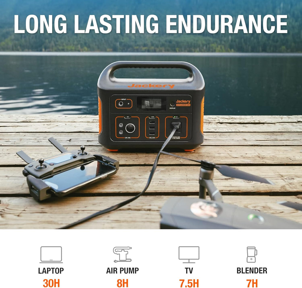 Portable Power Station 518Wh Lithium Battery Pack with 110V/500W AC Outlet W3260