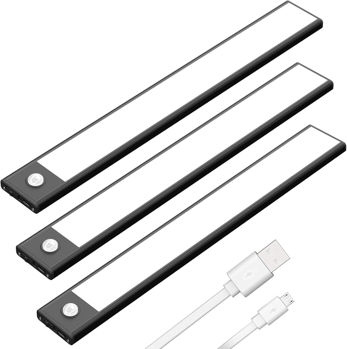 3 Pack Rechargeable Motion Sensor LED Under Cabinet Lights J36293