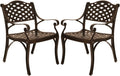 2 Piece Cast Aluminum Bistro Dining Chair Set Antique Bronze P61894