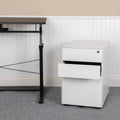 White 3 Drawer Mobile Locking Filing Cabinet I9072