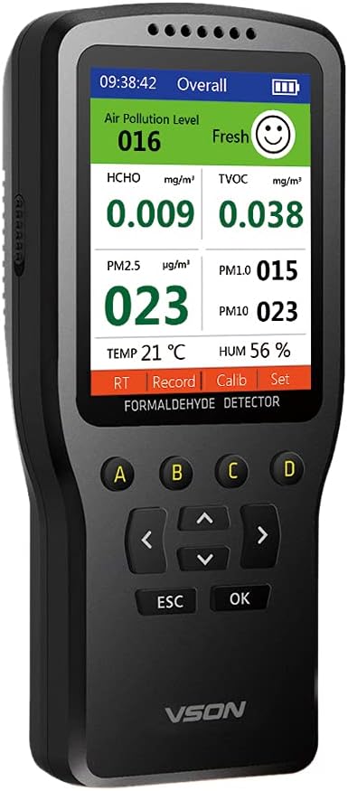 Indoor Air Quality Meter with Temperature and Humidity Sensor White A10646