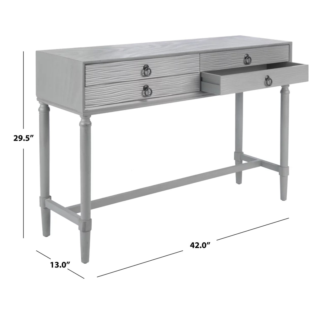 Distressed Grey 4 Drawer Console Table B859136