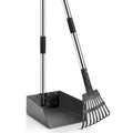 Durable Dog Poop Scoop Long Handle Tray and Rake Set A4869
