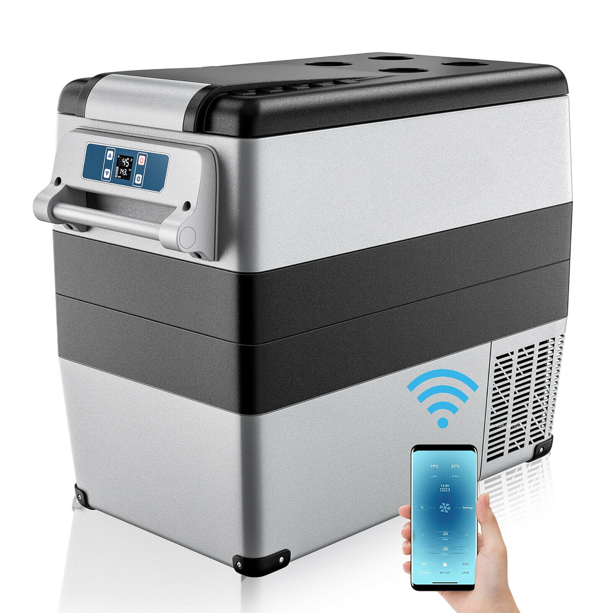 53 Quarts Portable Electric Car Cooler Refrigerator Freezer Compressor Camping A16492