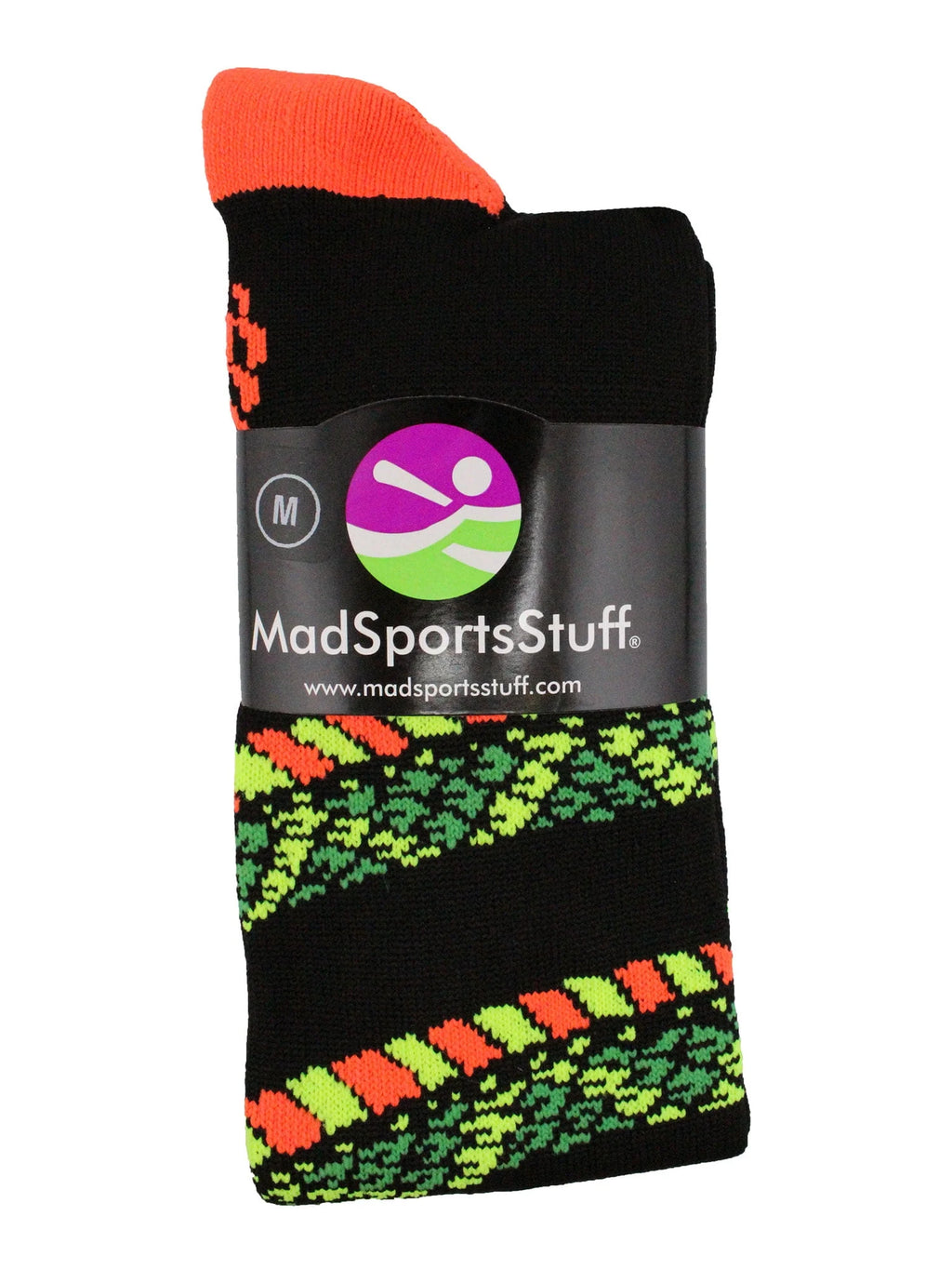 Black Neon Pink Large Soccer Socks H4527