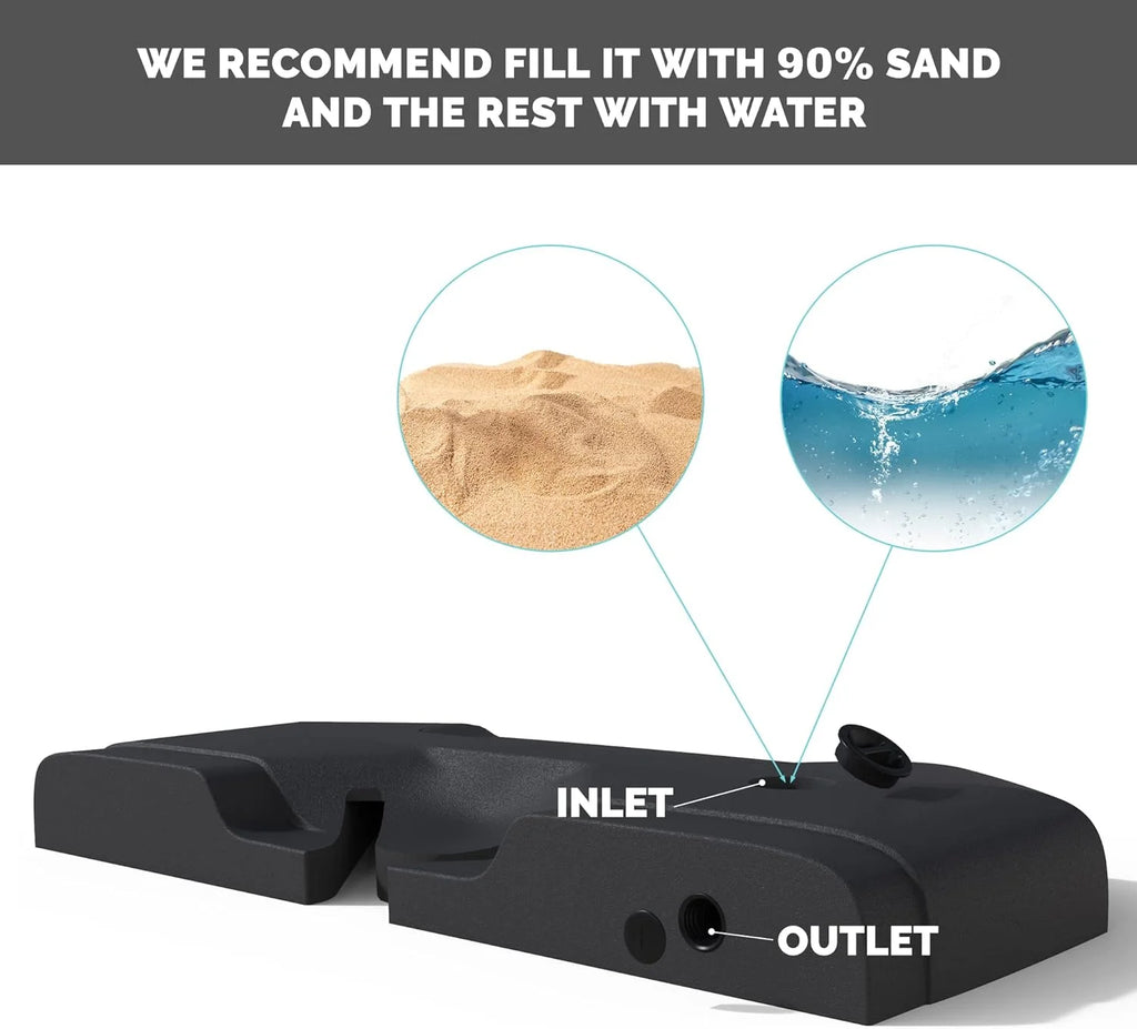 300 Lbs Water & Sand Filled Patio Umbrella Base W312402