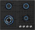 24 in Gas Cooktop 4 Sealed Burners Tempered Glass Black G38178