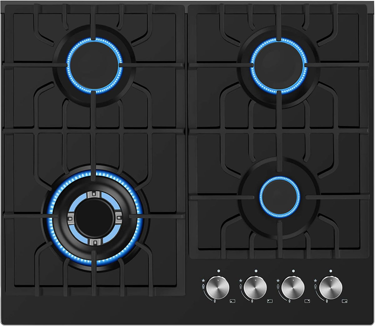 24 in Gas Cooktop 4 Sealed Burners Tempered Glass Black G38178