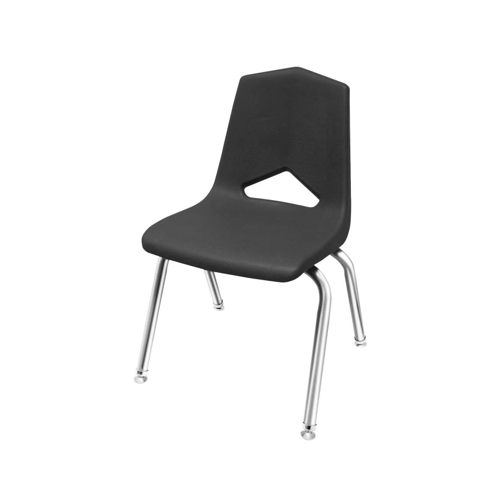 Stacking Chairs, Black/Chrome, Pack of 6 E149