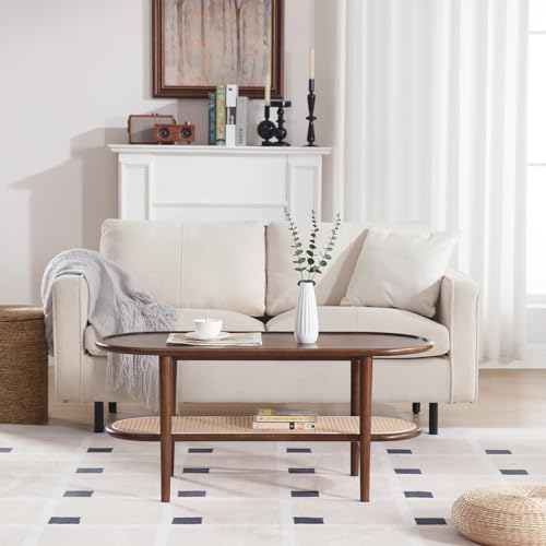 Rattan Wood Mid Century Modern Coffee Table W3848