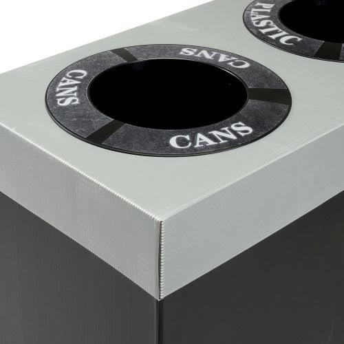 Recycling Center Trash Can, 65.3 gal, Polyethylene R75498